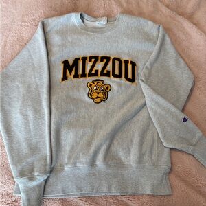 Champion Reverse Weave Mizzou Tigers Gray Crewneck Sweatshirt Size M